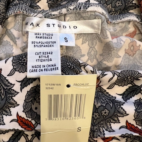 MAX STUDIO skirt printed foldover waistband a-line stretch - Picture 9 of 13